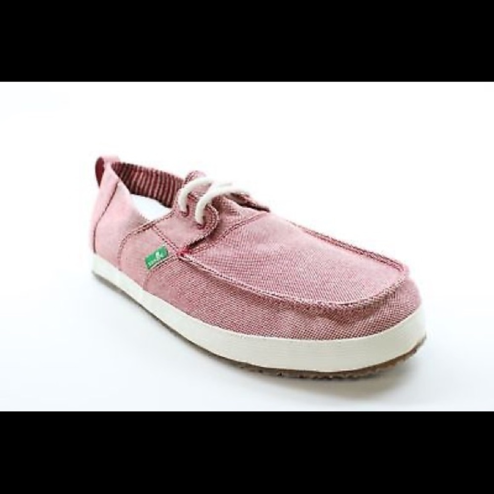 Sanuk men's 10 NEW canvas loafers admiral red heathered no tags